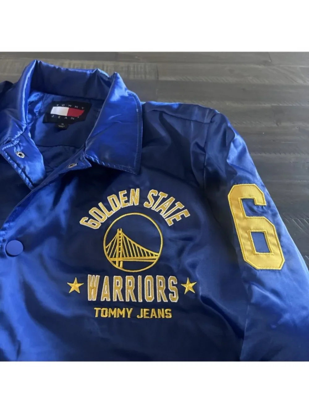 Men's Golden State Warriors Tommy Jeans Varsity Jacket Full Snap NWT Sz XL